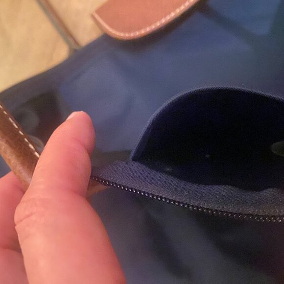 Longchamp Le Pliage Foldable Tote Bag in Navy Blue. - Picture 14 of 15